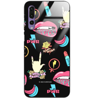 Black Case Wzory ST_FEM Huawei P20 PRO  - FunnyCase 