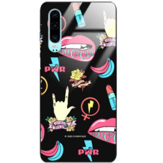 Black Case Wzory ST_FEM Huawei P30  - FunnyCase 