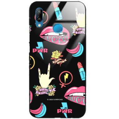 Black Case Wzory ST_FEM Huawei P30 LITE  - FunnyCase 