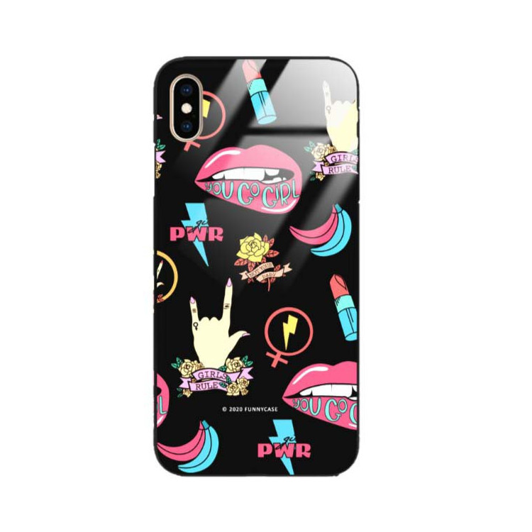 Black Case Wzory ST_FEM Apple IPHONE XS MAX  - FunnyCase 