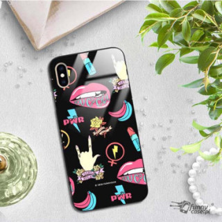 Black Case Wzory ST_FEM Apple IPHONE XS MAX  - FunnyCase 