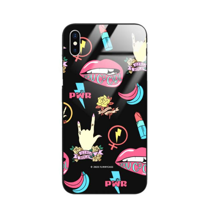 Black Case Wzory ST_FEM Apple IPHONE X / XS  - FunnyCase 