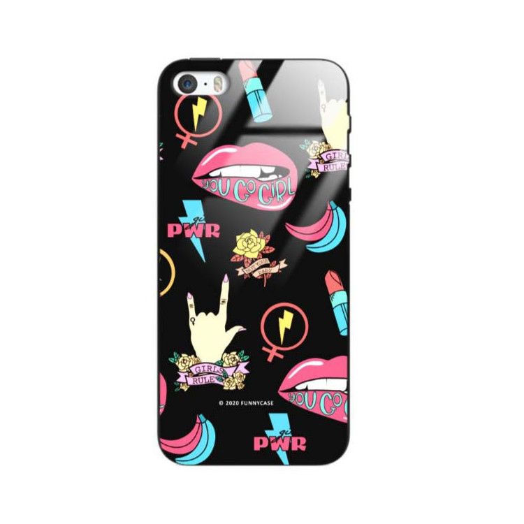 Black Case Wzory ST_FEM Apple IPHONE 5 / 5S / SE  - FunnyCase 