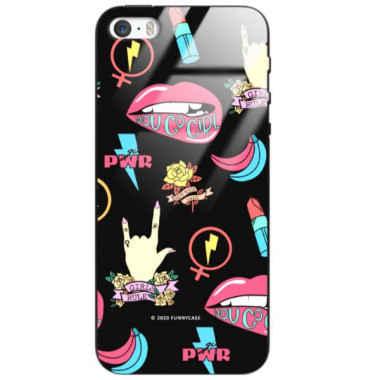 Black Case Wzory ST_FEM Apple IPHONE 5 / 5S / SE  - FunnyCase 