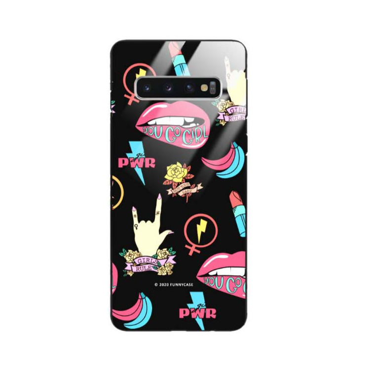 Black Case Wzory ST_FEM Samsung GALAXY S10  - FunnyCase 