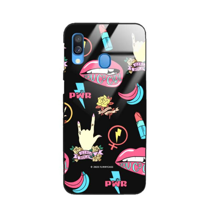 Black Case Wzory ST_FEM Samsung GALAXY A40  - FunnyCase 