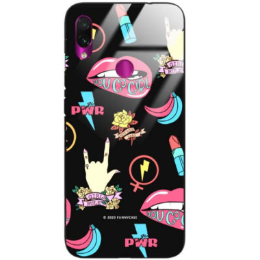 Black Case Wzory ST_FEM Xiaomi REDMI NOTE 7  - FunnyCase 