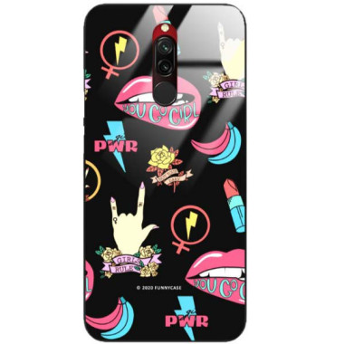 Black Case Wzory ST_FEM Xiaomi REDMI 8  - FunnyCase 