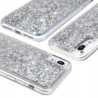 ETUI LIQUID SPARKLE NA TELEFON HUAWEI P SMART Z / Y9 PRIME 2019 SREBRNY