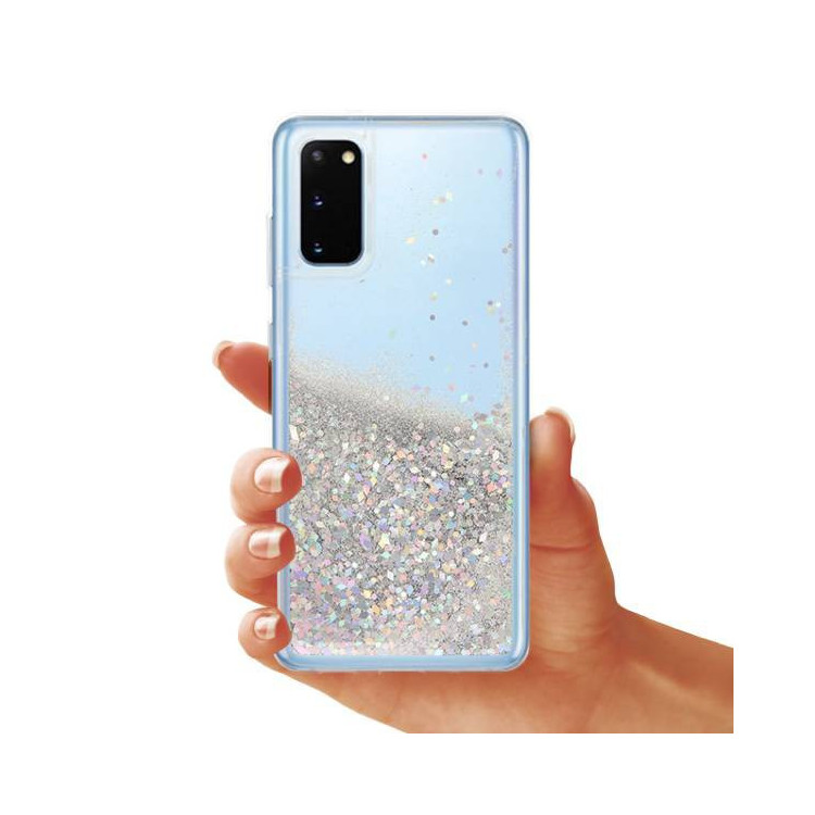 ETUI LIQUID SPARKLE NA TELEFON SAMSUNG GALAXY S20 SREBRNY