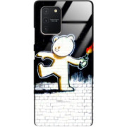 ETUI BLACK CASE GLASS NA TELEFON SAMSUNG GALAXY A91 / S10 LITE  ST_BANKSY_2020-2-103