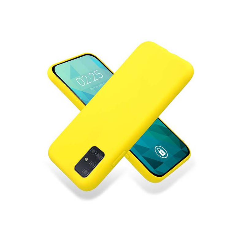 Etui Samsung GALAXY A51, Etui Gumowe Żółty - FunnyCase