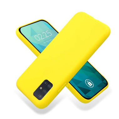 Etui Samsung GALAXY A51, Etui Gumowe Żółty - FunnyCase