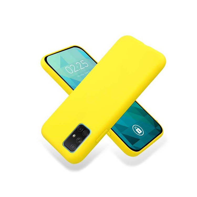 Etui Samsung GALAXY A71, Etui Gumowe Żółty - FunnyCase