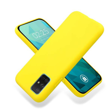 Etui Samsung GALAXY A71, Etui Gumowe Żółty - FunnyCase