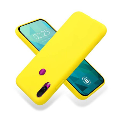 Etui Xiaomi REDMI NOTE 7, Etui Gumowe Żółty - FunnyCase