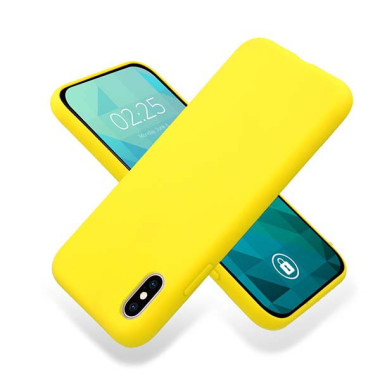 Etui Apple IPHONE XS MAX, Etui Gumowe Żółty - FunnyCase