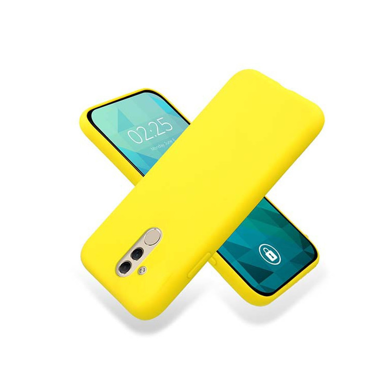 Etui Huawei MATE 20 LITE, Etui Gumowe Żółty - FunnyCase