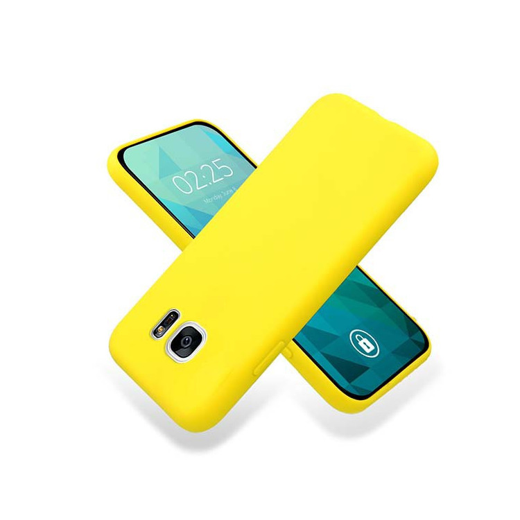 Etui Samsung GALAXY S7, Etui Gumowe Żółty - FunnyCase