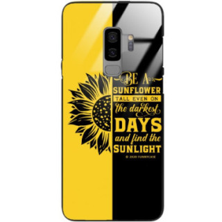 ETUI BLACK CASE GLASS NA TELEFON SAMSUNG GALAXY S9 PLUS ST_SUNFLOWERS-2020-1-103