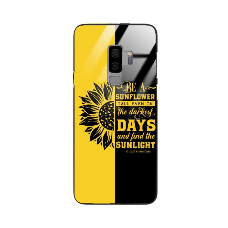 ETUI BLACK CASE GLASS NA TELEFON SAMSUNG GALAXY S9 PLUS ST_SUNFLOWERS-2020-1-103