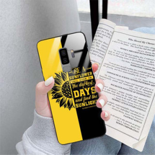 ETUI BLACK CASE GLASS NA TELEFON SAMSUNG GALAXY S9 PLUS ST_SUNFLOWERS-2020-1-103