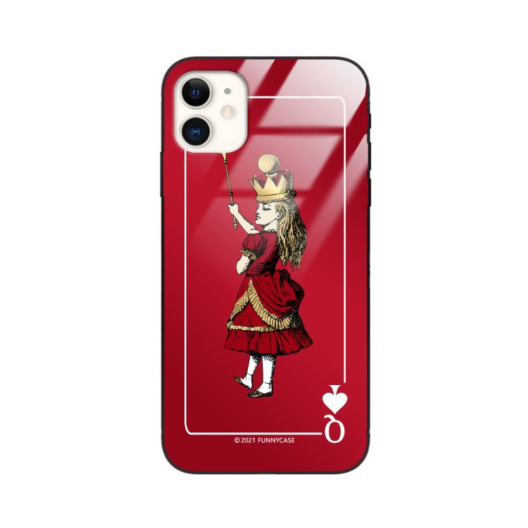 ETUI BLACK CASE GLASS NA TELEFON APPLE IPHONE 11 ST_QUEEN-OF-CARDS-200