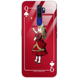 ETUI BLACK CASE GLASS NA TELEFON OPPO A9 2020 ST_QUEEN-OF-CARDS-200