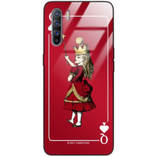 ETUI BLACK CASE GLASS NA TELEFON OPPO A91 / RENO 3 ST_QUEEN-OF-CARDS-200