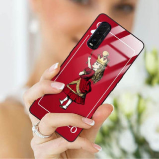 ETUI BLACK CASE GLASS NA TELEFON OPPO FIND X2 ST_QUEEN-OF-CARDS-200