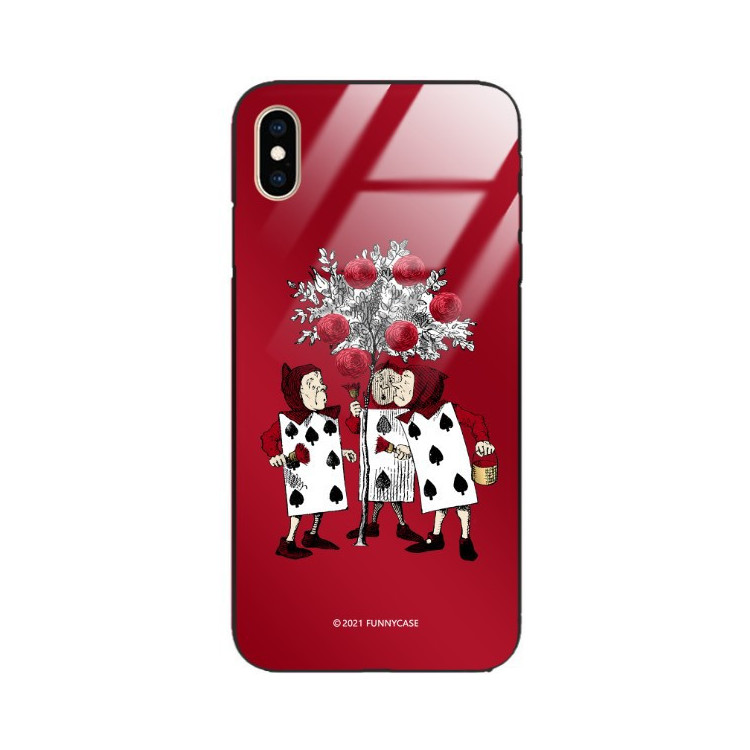 ETUI BLACK CASE GLASS NA TELEFON APPLE IPHONE XS MAX ST_QUEEN-OF-CARDS-201