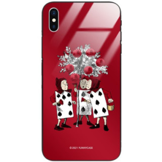 ETUI BLACK CASE GLASS NA TELEFON APPLE IPHONE X / XS ST_QUEEN-OF-CARDS-201