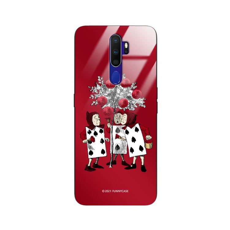 ETUI BLACK CASE GLASS NA TELEFON OPPO A9 2020 ST_QUEEN-OF-CARDS-201