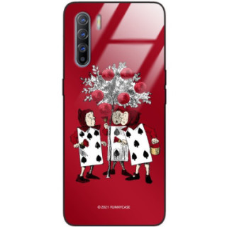 ETUI BLACK CASE GLASS NA TELEFON OPPO A91 / RENO 3 ST_QUEEN-OF-CARDS-201