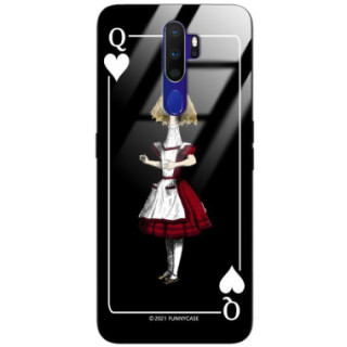 ETUI BLACK CASE GLASS NA TELEFON OPPO A9 2020 ST_QUEEN-OF-CARDS-202