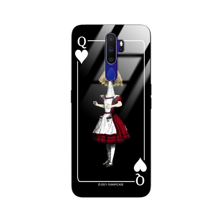 ETUI BLACK CASE GLASS NA TELEFON OPPO A9 2020 ST_QUEEN-OF-CARDS-202