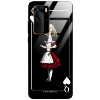 ETUI BLACK CASE GLASS NA TELEFON HUAWEI P40 PRO PLUS ST_QUEEN-OF-CARDS-202