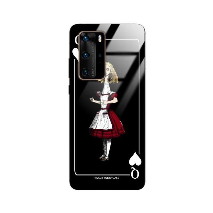 ETUI BLACK CASE GLASS NA TELEFON HUAWEI P40 PRO PLUS ST_QUEEN-OF-CARDS-202