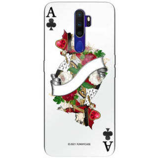 ETUI BLACK CASE GLASS NA TELEFON OPPO A9 2020 ST_QUEEN-OF-CARDS-203