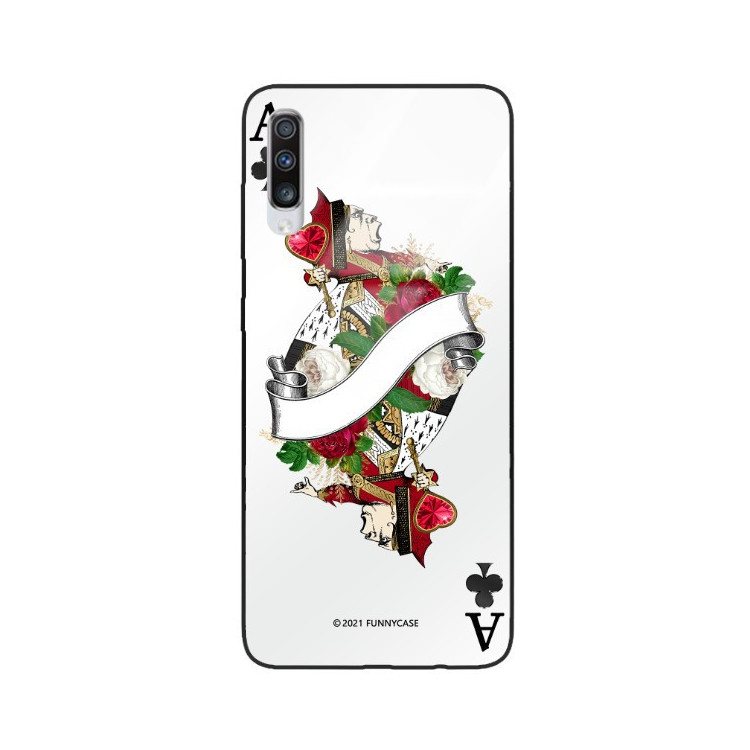 Etui Samsung GALAXY A70, ST_QUEEN-OF-CARDS-203 Wzory - FunnyCase