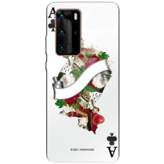 ETUI BLACK CASE GLASS NA TELEFON HUAWEI P40 PRO PLUS ST_QUEEN-OF-CARDS-203