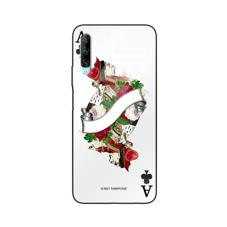 ETUI BLACK CASE GLASS NA TELEFON HUAWEI Y9S ST_QUEEN-OF-CARDS-203
