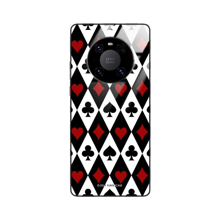 ETUI BLACK CASE GLASS NA TELEFON HUAWEI MATE 40 PRO / MATE 40 PRO PLUS ST_QUEEN-OF-CARDS-206
