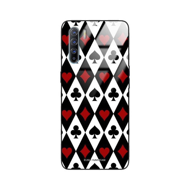 Etui Oppo A91 / RENO 3, ST_QUEEN-OF-CARDS-206 Wzory - FunnyCase