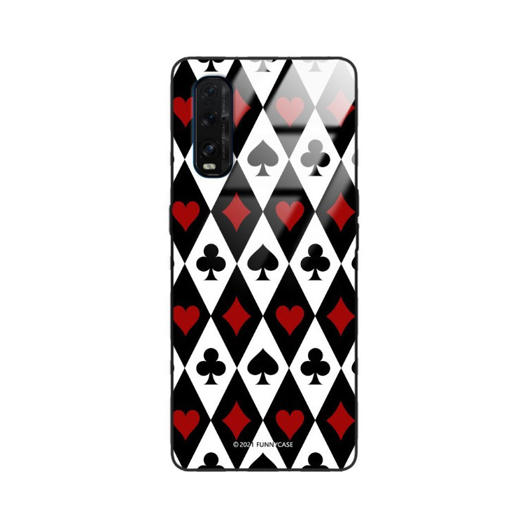 ETUI BLACK CASE GLASS NA TELEFON OPPO FIND X2 ST_QUEEN-OF-CARDS-206