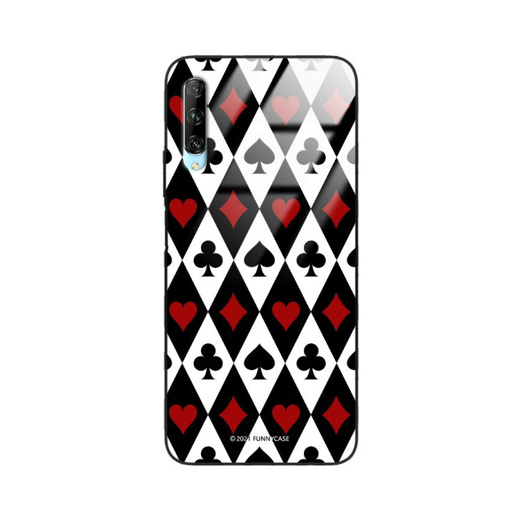 ETUI BLACK CASE GLASS NA TELEFON HUAWEI Y9S ST_QUEEN-OF-CARDS-206