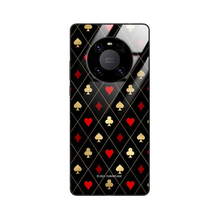 ETUI BLACK CASE GLASS NA TELEFON HUAWEI MATE 40 PRO / MATE 40 PRO PLUS ST_QUEEN-OF-CARDS-207