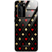 ETUI BLACK CASE GLASS NA TELEFON HUAWEI P40 PRO PLUS ST_QUEEN-OF-CARDS-207