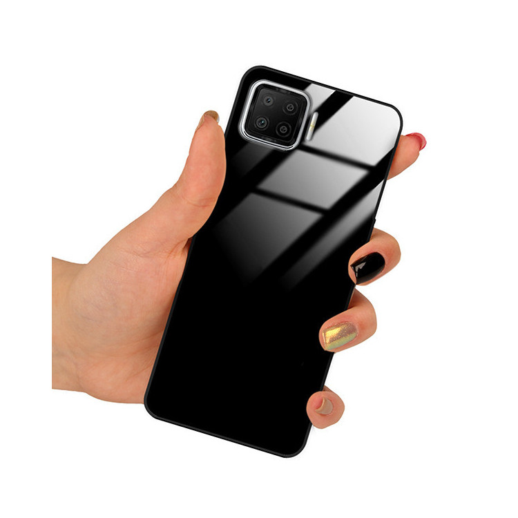 ETUI BLACK CASE GLASS NA TELEFON OPPO F17 CZARNY