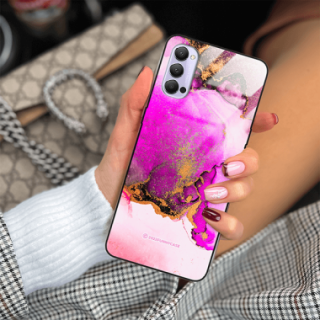 ETUI BLACK CASE GLASS NA TELEFON OPPO RENO 4 ST_UMA-100 WIELOKOLOROWE